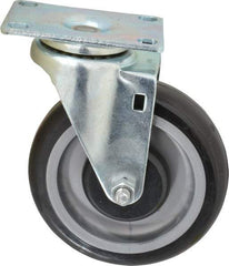 Fairbanks - 5" Diam x 1-1/4" Wide x 6-15/32" OAH Top Plate Mount Swivel Caster - Polyurethane, 275 Lb Capacity, Ball Bearing, 2-7/8 x 3-5/8" Plate - Exact Tool & Supply