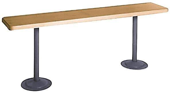 Made in USA - 5' Long x 9-1/2" Wide x 1-1/4" Thick, Maple Wood Bench Seat - Order Pedestals Separately - Exact Tool & Supply