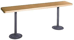 Made in USA - 10' Long x 9-1/2" Wide x 1-1/4" Thick, Maple Wood Bench Seat - Order Pedestals Separately - Exact Tool & Supply