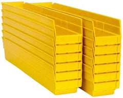 Akro-Mils - 23-5/8" Deep, Yellow Hopper Shelf Bin - 4" High x 4-1/8" Wide x 23-5/8" Long - Exact Tool & Supply