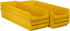 Akro-Mils - 23-5/8" Deep, Yellow Hopper Shelf Bin - 4" High x 8-3/8" Wide x 23-5/8" Long - Exact Tool & Supply