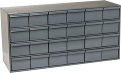 Durham - 24 Drawer, Small Parts Steel Storage Cabinet - 11-3/4" Deep x 33-3/4" Wide x 17" High - Exact Tool & Supply