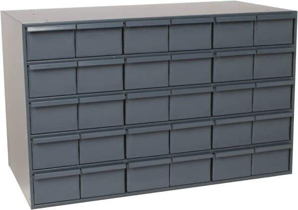 Durham - 30 Drawer, Small Parts Steel Storage Cabinet - 17-1/4" Deep x 33-3/4" Wide x 21-1/8" High - Exact Tool & Supply