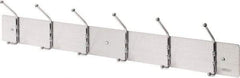 Safco - 6 Hooks, 36" Long x 2-1/8" Deep, Steel Utility Hook Strips - 2-1/2" High - Exact Tool & Supply