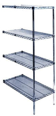 Value Collection - 4 Shelf Wire Shelving Unit - 72" Wide x 24" Deep x 63" High, - Exact Tool & Supply