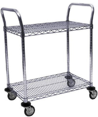 Value Collection - 600 Lb Capacity, 24" Wide x 60" Long x 39" High Wire Cart - 2 Shelf, Steel, Swivel Casters - Exact Tool & Supply