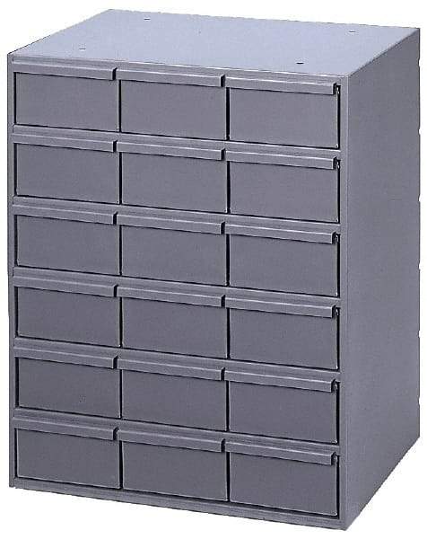 Durham - 18 Drawer, Small Parts Steel Storage Cabinet - 11-5/8" Deep x 17-1/4" Wide x 21-1/4" High - Exact Tool & Supply
