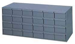 Durham - 24 Drawer, Small Parts Steel Storage Cabinet - 11-5/8" Deep x 33-3/4" Wide x 14-3/8" High - Exact Tool & Supply