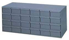 Durham - 24 Drawer, Small Parts Steel Storage Cabinet - 11-5/8" Deep x 33-3/4" Wide x 14-3/8" High - Exact Tool & Supply