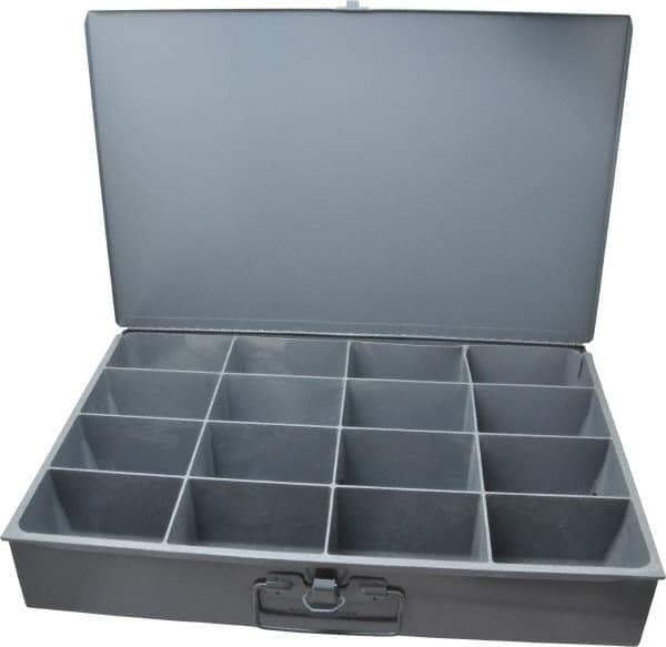 Durham - 16 Compartment Small Steel Storage Drawer - 18 Inches Wide x 12 Inches Deep - Exact Tool & Supply