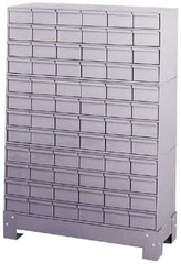 Durham - 72 Bin Bin Shelving Unit with Drawers - 34-1/8 Inch Overall Width x 12-1/4 Inch Overall Depth x 48-1/8 Inch Overall Height, Gray Steel Bins - Exact Tool & Supply