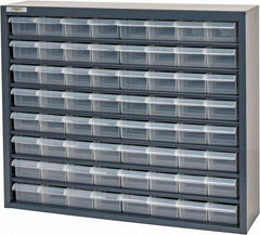 Durham - 64 Drawer, Small Parts Steel Storage Cabinet w/Plastic Drawers - 6-3/8" Deep x 25-7/8" Wide x 21-3/8" High - Exact Tool & Supply
