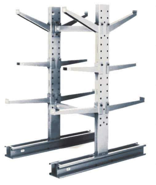 Made in USA - 8 Ft. High, Single Side Upright with Base - 16,000 Lb. Load Limit, 49 Inch Base Length, Uses 30 to 36 Inch Arm - Exact Tool & Supply