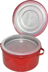 Eagle - 2 Quart Capacity, Coated Steel, Red Bench Can - 4-1/4 Inch High x 8 Inch Diameter, 2-1/2 Inch Dasher Diameter - Exact Tool & Supply