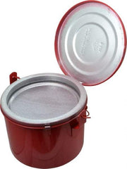 Eagle - 4 Quart Capacity, Coated Steel, Red Bench Can - 6-1/2 Inch High x 8 Inch Diameter, 2-1/2 Inch Dasher Diameter - Exact Tool & Supply