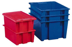 Akro-Mils - 0.76 Cu Ft, 60 Lb Load Capacity Gray Polyethylene Tote Container - Stacking, Nesting, 18" Long x 11" Wide x 9" High - Exact Tool & Supply