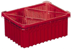 Akro-Mils - 0.16 Cu Ft, 25 Lb Load Capacity Gray Polypropylene Dividable Container - Stacking, 10.9" Long x 8.3" Wide x 5" High - Exact Tool & Supply