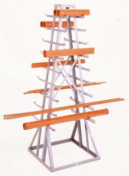 Made in USA - 1,800 Lb Capacity, Gray 2-Sided Horizontal Bar Storage Rack - 30" Wide x 84" High x 30" Deep - Exact Tool & Supply
