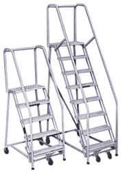 PW Platforms - 2 Step Ladder - Rolling Safety Ladder, 300 Lb Capacity, 20" Platform Height, 32" Base Width x 22" Base Depth - Exact Tool & Supply