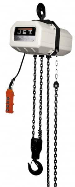 Jet - 6,600 Lb Capacity 3.3 FPM Lift Speed Electric Chain Hoist - Exact Tool & Supply