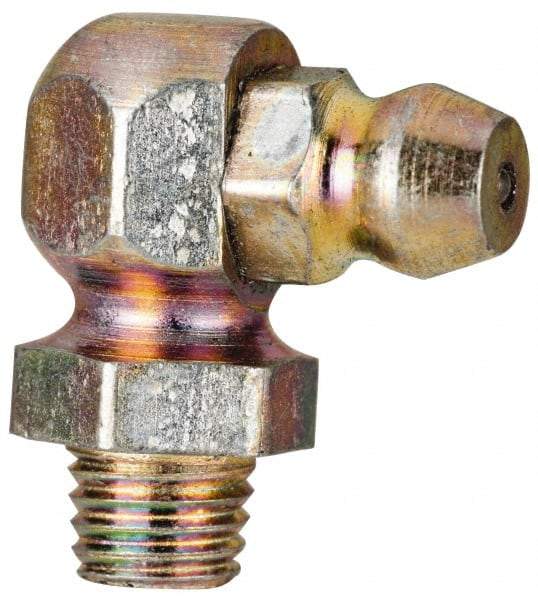 Value Collection - 90° Head Angle, 1/4-28 Steel Thread-Forming Grease Fitting - 9.53mm Hex - Exact Tool & Supply