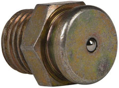 Value Collection - Straight Head Angle, 1/4 NPT Steel Button-Head Grease Fitting - 15.88mm Hex - Exact Tool & Supply