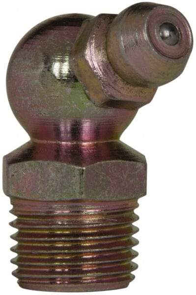 Value Collection - 65° Head Angle, 1/8 NPT Steel Standard Grease Fitting - 11.11mm Hex - Exact Tool & Supply