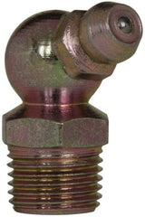 Value Collection - 65° Head Angle, 1/8 NPT Steel Standard Grease Fitting - 11.11mm Hex - Exact Tool & Supply