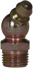 Value Collection - 45° Head Angle, 1/8 NPT Steel Standard Grease Fitting - 11.11mm Hex - Exact Tool & Supply