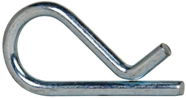 Value Collection - 1/2 to 3/4" Shaft Diam, 1-9/16" Long, 1/8" Wire Diam, Hair Pin Cotter - MB Grade 2 Spring Steel, Zinc-Plated Finish - Exact Tool & Supply