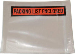 Nifty Products - 1,000 Piece, 5-1/2" Long x 4-1/2" Wide, Envelope - Packing List Enclosed, Clear - Exact Tool & Supply