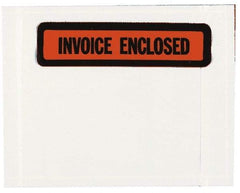 Nifty Products - 1,000 Piece, 5-1/2" Long x 4-1/2" Wide, Envelope - Invoice Enclosed, Clear - Exact Tool & Supply