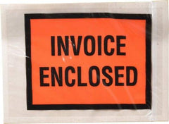 Nifty Products - 1,000 Piece, 5-1/2" Long x 4-1/2" Wide, Envelope - Invoice Enclosed, Orange Full Faced - Exact Tool & Supply