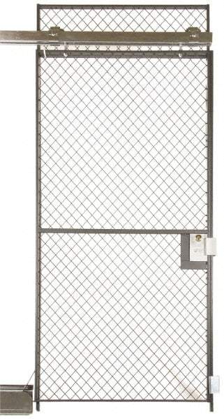 Folding Guard - 5' Wide x 8' High, Sliding Door for Temporary Structures - Woven Wire - Exact Tool & Supply