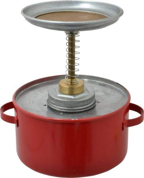 Eagle - 1 Quart Capacity, 8 Inch High x 6-1/4 Inch Diameter, Galvanized Steel Plunger Can - 5-1/4 Inch Dasher Diameter, Red, Approval Listing/Regulation FM - Exact Tool & Supply