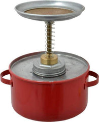 Eagle - 1 Quart Capacity, 8 Inch High x 6-1/4 Inch Diameter, Galvanized Steel Plunger Can - 5-1/4 Inch Dasher Diameter, Red, Approval Listing/Regulation FM - Exact Tool & Supply