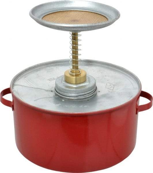 Eagle - 2 Quart Capacity, 8-1/2 Inch High x 8 Inch Diameter, Galvanized Steel Plunger Can - 5-1/4 Inch Dasher Diameter, Red, Approval Listing/Regulation FM - Exact Tool & Supply