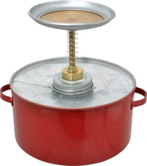 Eagle - 2 Quart Capacity, 8-1/2 Inch High x 8 Inch Diameter, Galvanized Steel Plunger Can - 5-1/4 Inch Dasher Diameter, Red, Approval Listing/Regulation FM - Exact Tool & Supply