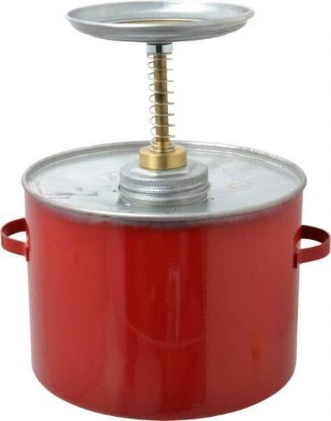 Eagle - 4 Quart Capacity, 10-3/4 Inch High x 8 Inch Diameter, Galvanized Steel Plunger Can - 5-1/4 Inch Dasher Diameter, Red, Approval Listing/Regulation FM - Exact Tool & Supply