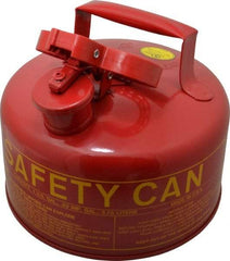 Eagle - 1 Gal Galvanized Steel Type I Safety Can - 10" High x 9" Diam, Red with Yellow - Exact Tool & Supply