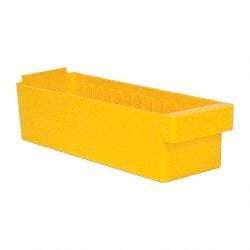 Quantum Storage - 17-5/8" Deep, Yellow High-Impact Polystyrene Drawer Bin - 4-5/8" High x 5-9/16" Wide x 17-5/8" Long - Exact Tool & Supply
