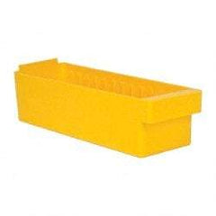 Quantum Storage - 17-5/8" Deep, Yellow High-Impact Polystyrene Drawer Bin - 4-5/8" High x 5-9/16" Wide x 17-5/8" Long - Exact Tool & Supply