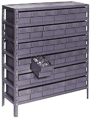 Value Collection - 72 Bin Bin Shelving Unit with Drawers - 36 Inch Overall Width x 12 Inch Overall Depth x 75 Inch Overall Height, Rainbow Plastic Bins - Exact Tool & Supply