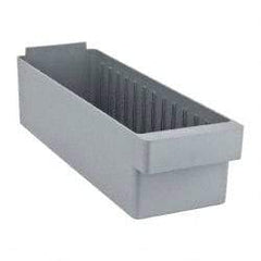 Quantum Storage - 17-5/8" Deep, Gray High-Impact Polystyrene Drawer Bin - 4-5/8" High x 5-9/16" Wide x 17-5/8" Long - Exact Tool & Supply