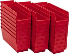 Akro-Mils - 11-5/8" Deep, Red Hopper Shelf Bin - 4" High x 4-1/8" Wide x 11-5/8" Long - Exact Tool & Supply