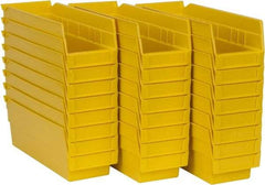 Akro-Mils - 11-5/8" Deep, Yellow Hopper Shelf Bin - 4" High x 4-1/8" Wide x 11-5/8" Long - Exact Tool & Supply