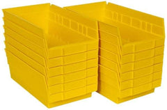 Akro-Mils - 11-5/8" Deep, Yellow Hopper Shelf Bin - 4" High x 6-5/8" Wide x 11-5/8" Long - Exact Tool & Supply