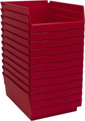 Akro-Mils - 11-5/8" Deep, Red Hopper Shelf Bin - 4" High x 8-3/8" Wide x 11-5/8" Long - Exact Tool & Supply