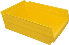 Akro-Mils - 11-5/8" Deep, Yellow Hopper Shelf Bin - 4" High x 8-3/8" Wide x 11-5/8" Long - Exact Tool & Supply