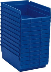 Akro-Mils - 11-5/8" Deep, Blue Hopper Shelf Bin - 4" High x 8-3/8" Wide x 11-5/8" Long - Exact Tool & Supply